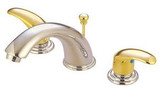 Kingston Brass Two Handle 8" to 16" Widespread Lavatory Faucet with Brass Pop-Up Drain - Brushed Nickel/Polished Brass KB6969LL