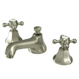 Kingston Brass Two Handle 8" to 16" Widespread Lavatory Faucet with Brass Pop-Up Drain - Brushed Nickel KS4468BX
