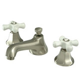 Kingston Brass Two Handle 8" to 16" Widespread Lavatory Faucet with Brass Pop-Up Drain - Brushed Nickel KS4468PX