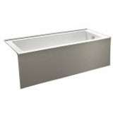 Kingston Brass VTDE603122R 60" Contemporary Alcove Acrylic Bathtub - Right Hand Drain - White