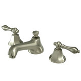 Kingston Brass Two Handle 8" to 16" Widespread Lavatory Faucet with Brass Pop-Up Drain - Brushed Nickel KS4468AL
