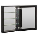 Craft + Main 23" x 30" Medicine Cabinet with Beveled Mirror and Interior Mirror - Black
