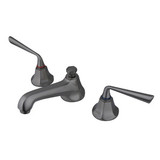 Kingston Brass Two Handle 8" to 16" Widespread Lavatory Faucet with Brass Pop-Up Drain - Satin Nickel - KS4468ZL