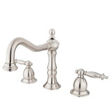 Kingston Brass Two Handle 8" to 14" Widespread Lavatory Faucet with Brass Pop-Up Drain - Brushed Nickel KS1978TL