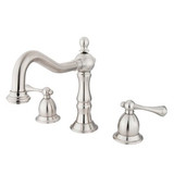 Kingston Brass Two Handle 8" to 14" Widespread Lavatory Faucet with Brass Pop-Up Drain - Brushed Nickel KS1978BL