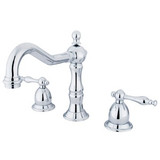 Kingston Brass Two Handle 8" to 14" Widespread Lavatory Faucet with Brass Pop-Up Drain - Polished Chrome KS1971NL