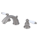 Kingston Brass Two Handle 4" to 8" Mini Widespread Lavatory Faucet with Pop-Up Drain Drain - Brushed Nickel KB968PL