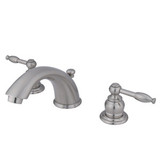 Kingston Brass Two Handle 4" to 8" Mini Widespread Lavatory Faucet with Pop-Up Drain Drain - Satin Nickel KB968KL