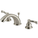 Kingston Brass Two Handle 4" to 8" Mini Widespread Lavatory Faucet with Pop-Up Drain Drain - Satin Nickel KB968FL