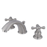 Kingston Brass Two Handle 4" to 8" Mini Widespread Lavatory Faucet with Pop-Up Drain Drain - Satin Nickel KB968AX