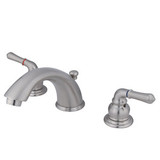 Kingston Brass Two Handle 4" to 8" Mini Widespread Lavatory Faucet with Pop-Up Drain Drain - Satin Nickel KB968