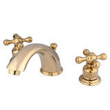 Kingston Brass Two Handle 4" to 8" Mini Widespread Lavatory Faucet with Pop-Up Drain Drain - Polished Brass KB962AX