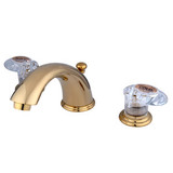 Kingston Brass Two Handle 4" to 8" Mini Widespread Lavatory Faucet with Pop-Up Drain Drain - Polished Brass KB962ALL