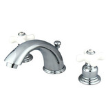 Kingston Brass Two Handle 4" to 8" Mini Widespread Lavatory Faucet with Pop-Up Drain Drain - Polished Chrome KB961PX