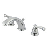 Kingston Brass Two Handle 4" to 8" Mini Widespread Lavatory Faucet with Pop-Up Drain Drain - Polished Chrome KB961FL