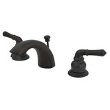 Kingston Brass Two Handle 4" to 8" Mini Widespread Lavatory Faucet with Pop-Up Drain Drain - Oil Rubbed Bronze KB955