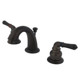 Kingston Brass Two Handle 4" to 8" Mini Widespread Lavatory Faucet with Pop-Up Drain Drain - Oil Rubbed Bronze KB915