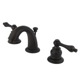 Kingston Brass Two Handle 4" to 8" Mini Widespread Lavatory Faucet with Pop-Up Drain Drain - Oil Rubbed Bronze KB915AL