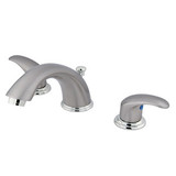 Kingston Brass Two Handle 4" to 8" Mini Widespread Lavatory Faucet with Pop-Up Drain Drain - Brushed Nickel/Polished Chrome - KB6957LL