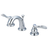 Kingston Brass Two Handle 4" to 8" Mini Widespread Lavatory Faucet with Pop-Up Drain Drain - Polished Chrome KB8911NFL