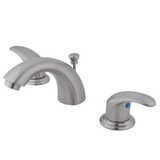 Kingston Brass Two Handle 4" to 8" Mini Widespread Lavatory Faucet with Pop-Up Drain Drain - Brushed Nickel - KB6958LL
