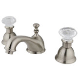Kingston Brass KS3968WCL Two Handle Widespread Lavatory Faucet With Crystal Handle - Brushed Nickel