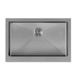 Whitehaus WHNPL3020-GM Noah Plus 16 Gauge Single Bowl Undermount Sink with Seamless Front Apron - Gunmetal