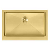 Whitehaus WHNPL3020-B Noah Plus 16 Gauge Single Bowl Undermount Sink with Seamless Front Apron - Brass