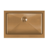 Whitehaus WHNPL3020-CO Noah Plus 16 Gauge Single Bowl Undermount Sink with Seamless Front Apron - Copper