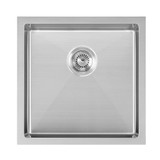 Whitehaus WHNPL1818-BSS Noah Plus 16 Gauge Single Bowl Linen Textured Undermount or Drop-in Sink - Brushed Stainless Steel