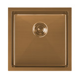 Whitehaus WHNPL1818-CO Noah Plus 16 Gauge Single Bowl Linen Textured Undermount or Drop-in Sink - Copper