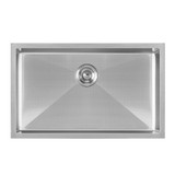 Whitehaus WHNPL2918-BSS Noah Plus 16 Gauge Single Bowl Linen Textured Undermount or Drop-in Sink - Brushed Stainless Steel