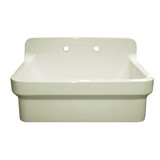 Whitehaus OFCH2230-BISCUIT Old Fashioned Country Fireclay Utility Sink with High Backsplash - Biscuit - 30 inch