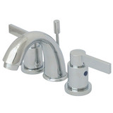 Kingston Brass Two Handle 4" to 8" Mini Widespread Lavatory Faucet with Brass Pop-Up Drain - Polished Chrome KB8911NDL