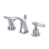 Kingston Brass Two Handle 4" to 8" Mini Widespread Lavatory Faucet with Brass Pop-Up Drain - Polished Chrome KS4941ML