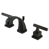 Kingston Brass Two Handle 4" to 8" Mini Widespread Lavatory Faucet with Brass Pop-Up Drain - Oil Rubbed Bronze - KS4945CQL