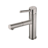 Whitehaus WHS1394-PSK-BSS Waterhaus Single Hole, Single Lever Kitchen Faucet with Pull-out Spray Head - Brushed Stainless Steel