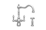 Whitehaus WHEG-34654-C Englishhaus Two Handle Kitchen Faucet with Brass Side Spray - Polished Chrome