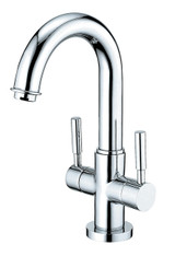 Kingston Brass Two Handle Single Hole Lavatory Faucet with Push-Up & Optional Deck Plate - Polished Chrome - KS8451DL