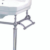 Whitehaus WHV024-L33-1H-BN Victoriahaus Console Sink with Integrated Rectangular Bowl with Single Hole Drill, Brushed Nickel Leg Support - White/Brushed Nickel