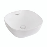 Whitehaus WH71301 Isabella Plus  Square Top Mount Sink with Center Drain - White