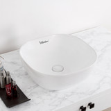 Whitehaus WH71301 Isabella Plus  Square Top Mount Sink with Center Drain - White