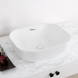 Whitehaus WH71302 Isabella Plus Rectangular Top Mount Sink with Center Drain - White