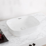Whitehaus WH71333 Isabella Plus  Rectangular Top Mount Sink with Center Drain - White
