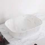 Whitehaus WH71302-F12 Isabella Plus  Rectangular Top Mount Sink with Center Drain - Carrara White - 19 inch