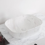 Whitehaus WH71302-F12 Isabella Plus Rectangular Top Mount Sink with Center Drain - Carrara White