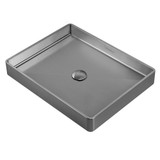 Whitehaus WHNPL1578-GM Noah Plus 10 Gauge Frame, Rectangular Top Mount Sink Set with Center Drain - Gunmetal - 20 1/2 x 16 inches