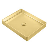 Whitehaus WHNPL1578-B Noah Plus 10 Gauge Frame, Rectangular Top Mount Sink Set with Center Drain - Brass - 20 1/2 x 16 inches