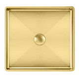 Whitehaus WHNPL1577-B Noah Plus 10 Gauge Frame, Squared Semi-recessed Sink Set with Center Drain - Brass
