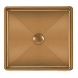 Whitehaus WHNPL1577-CO Noah Plus 10 Gauge Frame, Squared Semi-recessed Sink Set with Center Drain - Copper